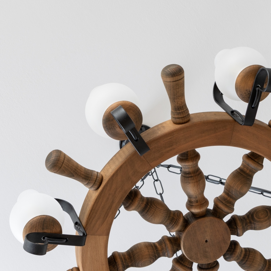 Brilagi - Люстра на цепи TIMONA 8xE14/40W/230V, диам. 70 см, бук