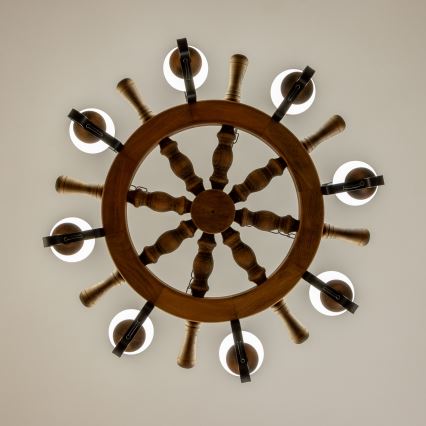 Brilagi - Люстра на цепи TIMONA 8xE14/40W/230V, диам. 70 см, бук