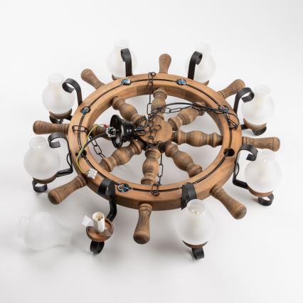 Brilagi - Люстра на цепи TIMONA 8xE14/40W/230V, диам. 70 см, бук