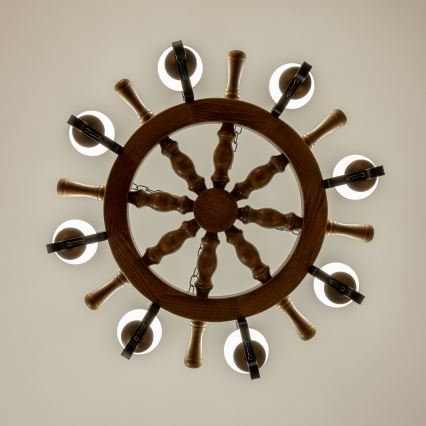 Brilagi - Люстра на цепочке TIMONA 8xE14/40W/230V диам. 70 см, бук/орех