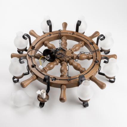 Brilagi - Люстра на цепочке TIMONA 8xE14/40W/230V диам. 70 см, бук/орех