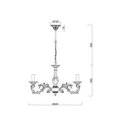 Brilagi - Люстра на ланцюгу CLASSIC 6xE14/60W/230V латунь