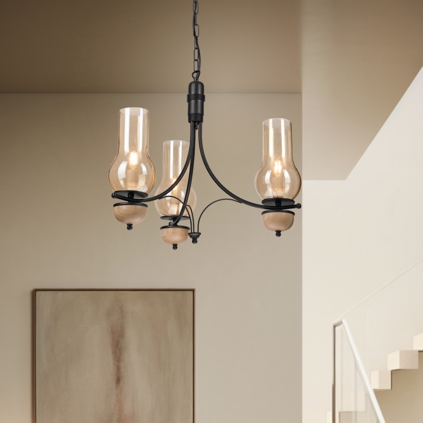 Brilagi - Люстра на ланцюгу COTTAGE 3xE14/40W/230V бук/коричневий