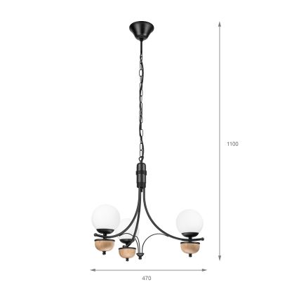 Brilagi - Люстра на ланцюгу COTTAGE 3xG9/40W/230V бук/білий