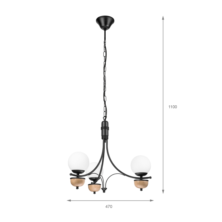 Brilagi - Люстра на ланцюгу COTTAGE 3xG9/40W/230V бук/білий