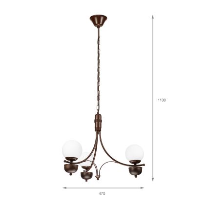Brilagi - Люстра на ланцюгу COTTAGE 3xG9/40W/230V дуб/білий