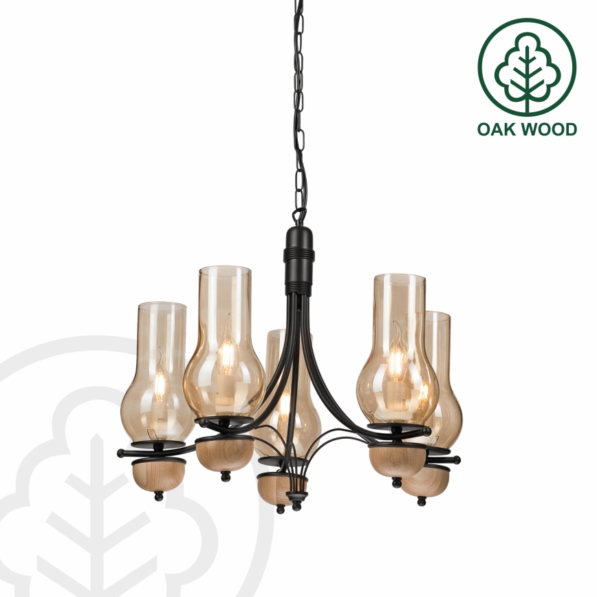 Brilagi - Люстра на ланцюгу COTTAGE 5xE14/40W/230V бук/коричневий