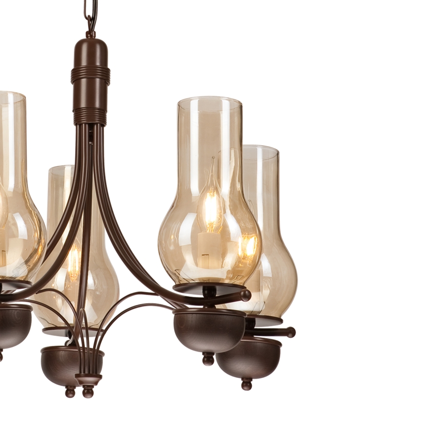 Brilagi - Люстра на ланцюгу COTTAGE 5xE14/40W/230V дуб/коричневий