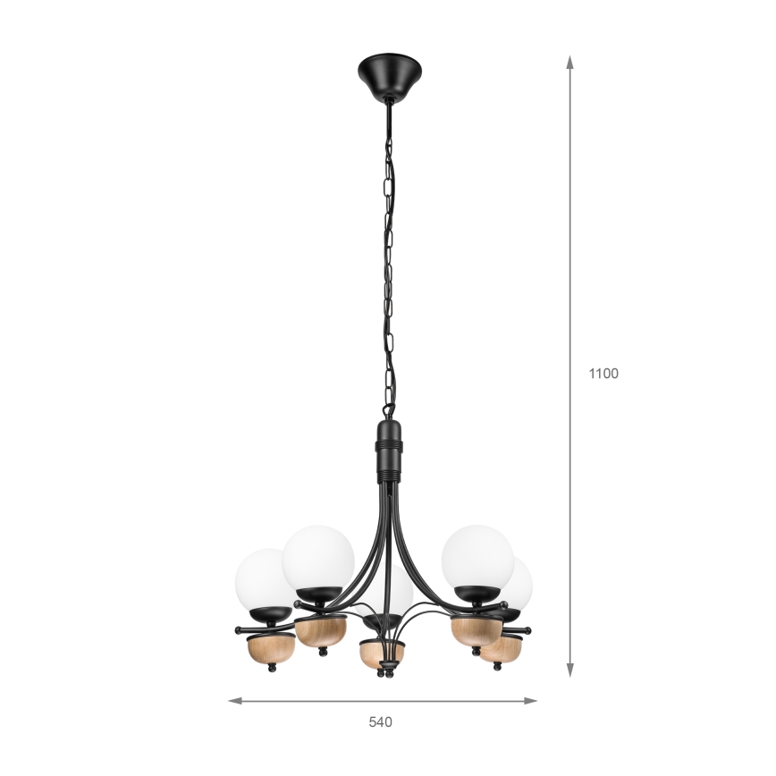 Brilagi - Люстра на ланцюгу COTTAGE 5xG9/40W/230V бук/білий