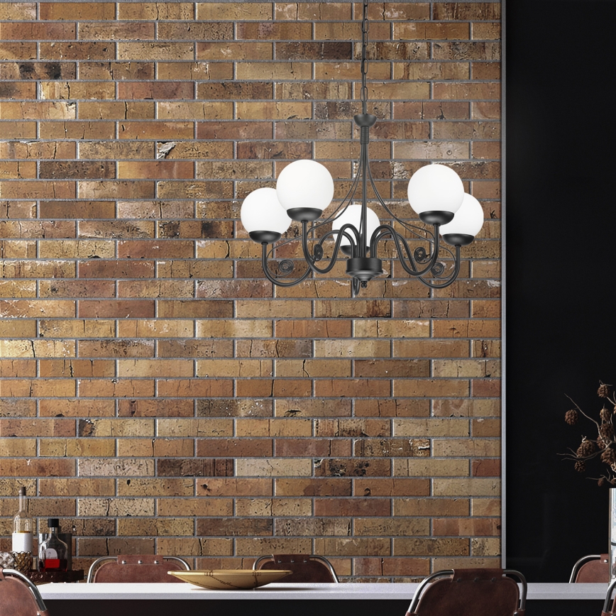 Brilagi - Люстра на ланцюгу COTTAGE 5xG9/40W/230V чорний/білий