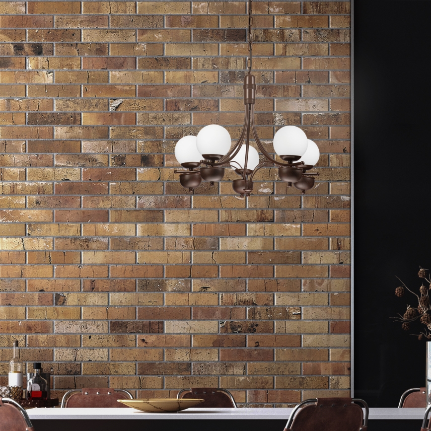 Brilagi - Люстра на ланцюгу COTTAGE 5xG9/40W/230V дуб/білий