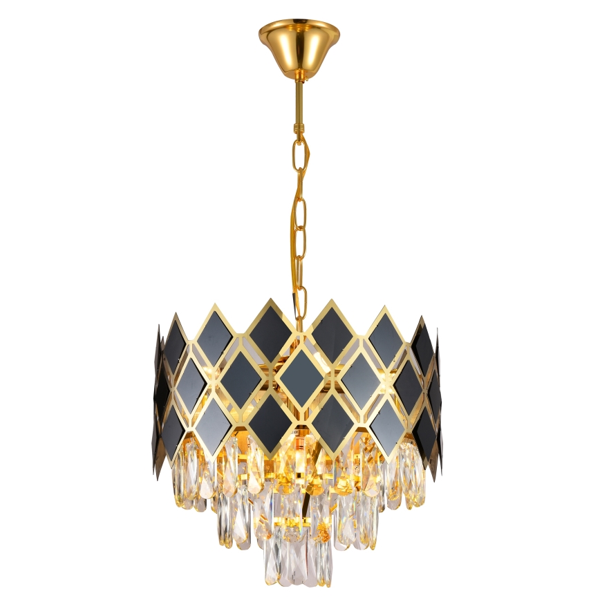 Brilagi - Люстра на ланцюгу CRISTAL 5xE14/40W/230V діам. 38 см золота/чорна