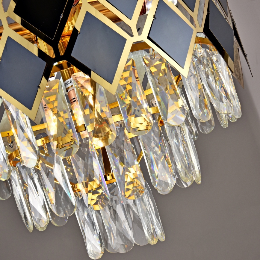 Brilagi - Люстра на ланцюгу CRISTAL 5xE14/40W/230V діам. 38 см золота/чорна