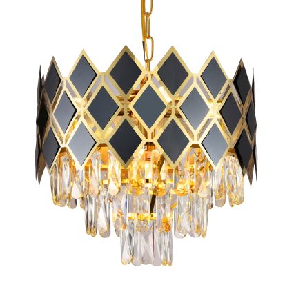 Brilagi - Люстра на ланцюгу CRISTAL 5xE14/40W/230V діам. 38 см золота/чорна