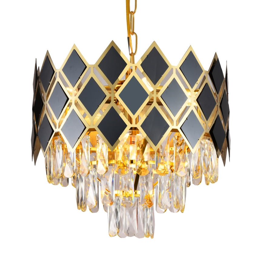 Brilagi - Люстра на ланцюгу CRISTAL 5xE14/40W/230V діам. 38 см золота/чорна