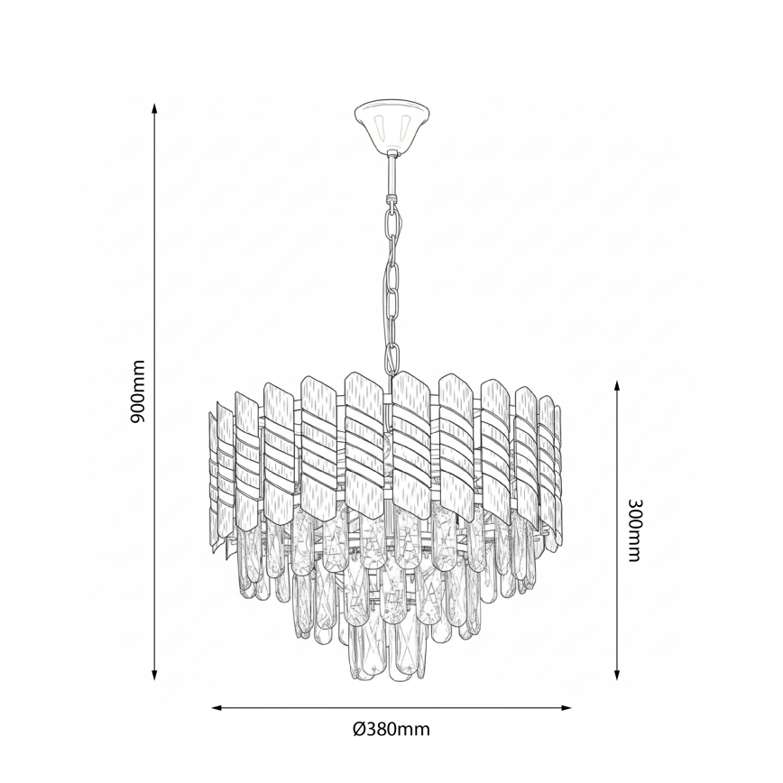Brilagi - Люстра на ланцюгу CRISTAL 5xE14/40W/230V діаметр 38 см