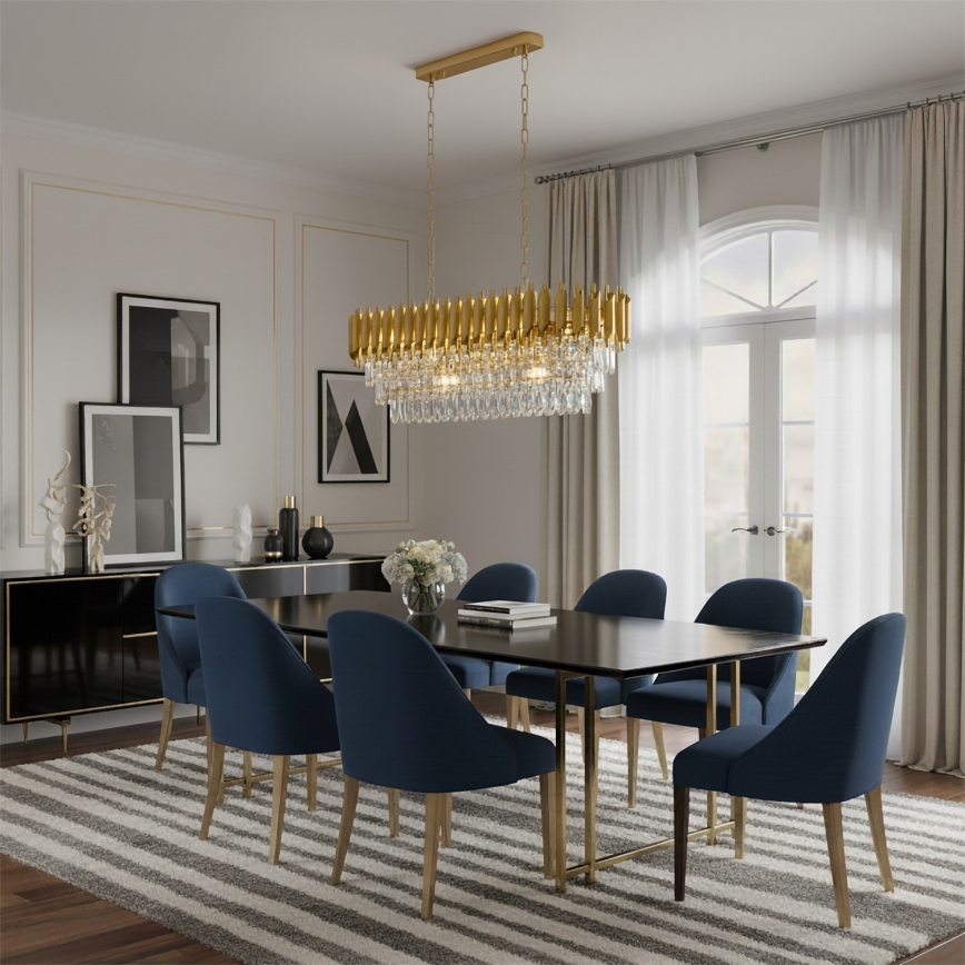 Brilagi - Люстра на ланцюгу ECLIPSE 10xE14/10W/230V 78x28 cm золота