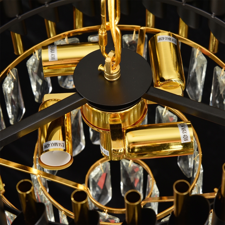 Brilagi - Люстра на ланцюгу ECLIPSE 5xE14/10 Вт/230 В, діаметр 38 см, чорна/золота