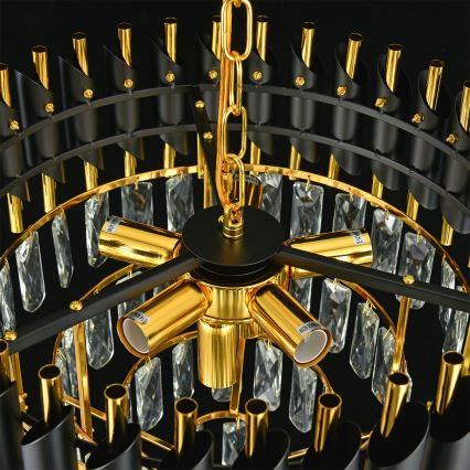 Brilagi - Люстра на ланцюгу ECLIPSE 7xE14/10W/230V діам. 48 см чорна/золота