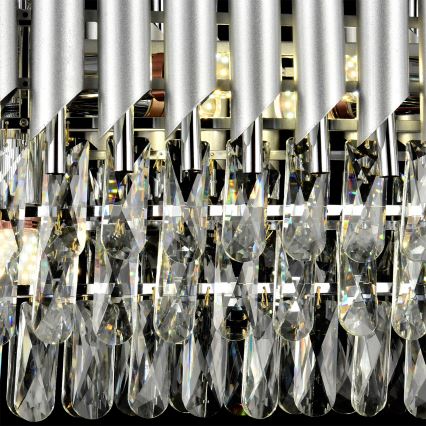 Брілагі - люстра на ланцюгу ЕКЛІПС 10xE14/10W/230V 78x28 cm срібляста