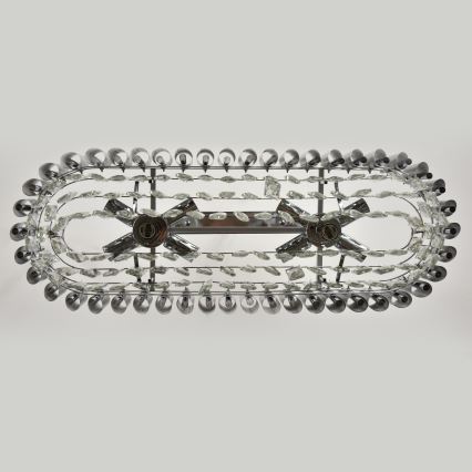 Брілагі - люстра на ланцюгу ЕКЛІПС 10xE14/10W/230V 78x28 cm срібляста