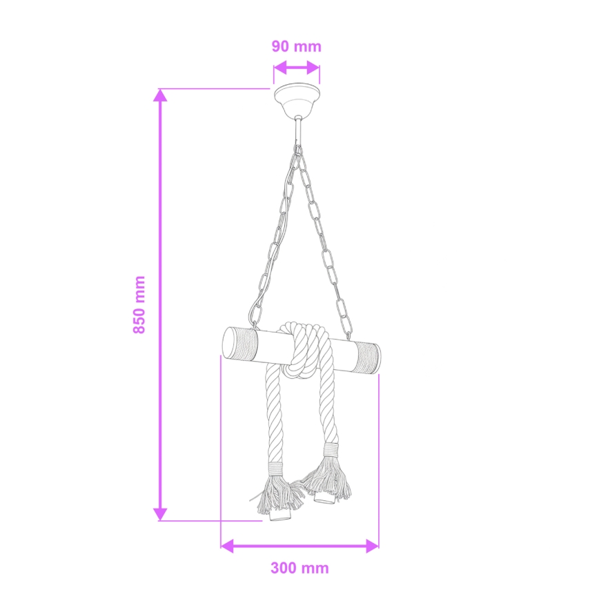 Brilagi - Люстра на ланцюгу KOS 2xE27/60W/230V бук