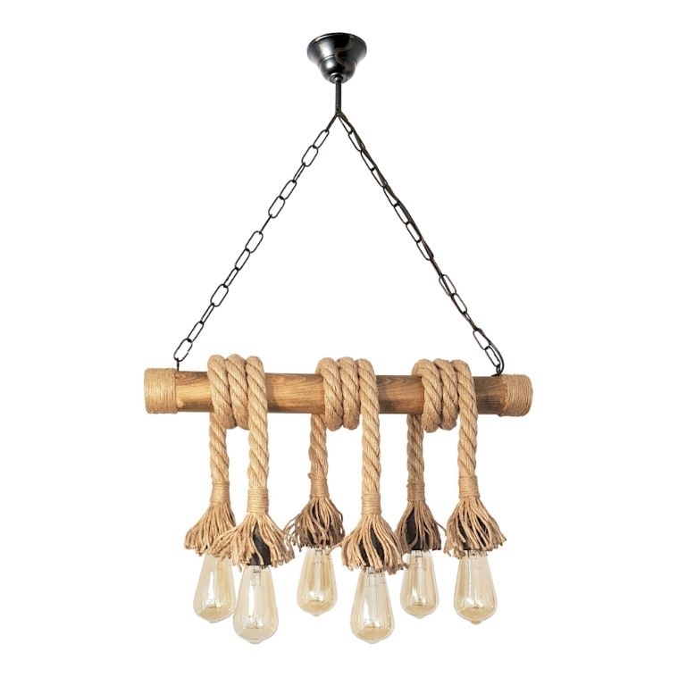 Brilagi - Люстра на ланцюгу KOS 6xE27/60W/230V бук