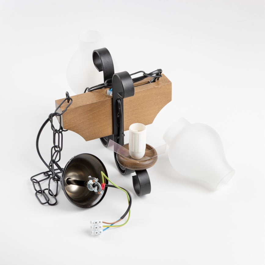 Brilagi - Люстра на ланцюгу QUEEN 2xE14/40W/230V бук/волоський горіх