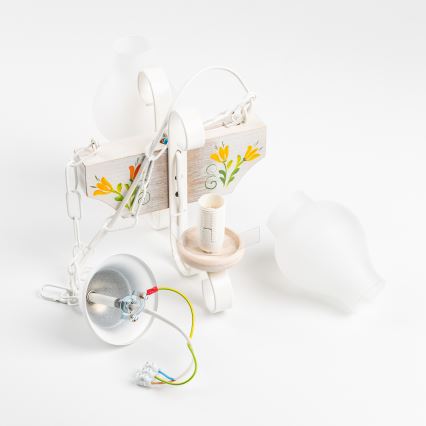 Brilagi - Люстра на ланцюгу QUEEN 2xE14/40W/230V бук/кремовий