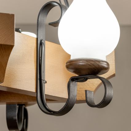 Brilagi - Люстра на ланцюгу QUEEN 3xE14/40W/230V бук/волоський горіх