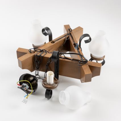 Brilagi - Люстра на ланцюгу QUEEN 3xE14/40W/230V бук/волоський горіх