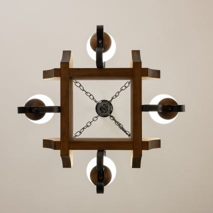 Brilagi - Люстра на ланцюгу QUEEN 4xE14/40W/230V бук