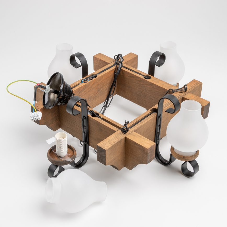 Brilagi - Люстра на ланцюгу QUEEN 4xE14/40W/230V бук