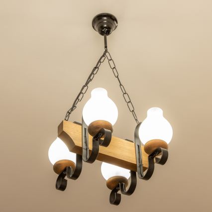 Brilagi - Люстра на ланцюгу QUEEN 4xE14/40W/230V бук