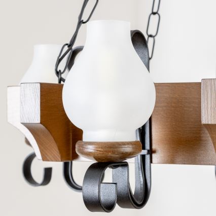 Brilagi - Люстра на ланцюгу QUEEN 4xE14/40W/230V бук/волоський горіх