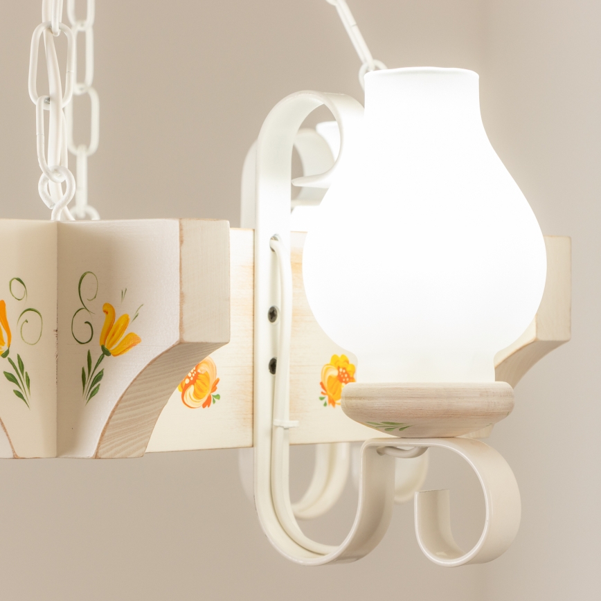 Brilagi - Люстра на ланцюгу QUEEN 4xE14/40W/230V бук/кремова