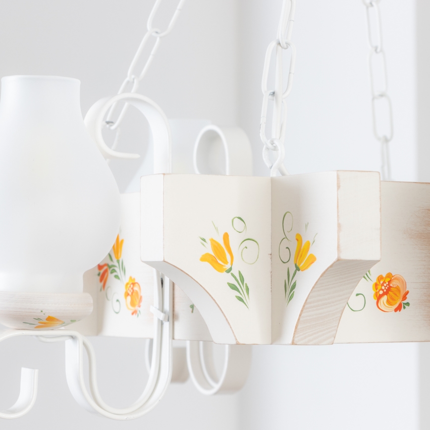 Brilagi - Люстра на ланцюгу QUEEN 4xE14/40W/230V бук/кремова