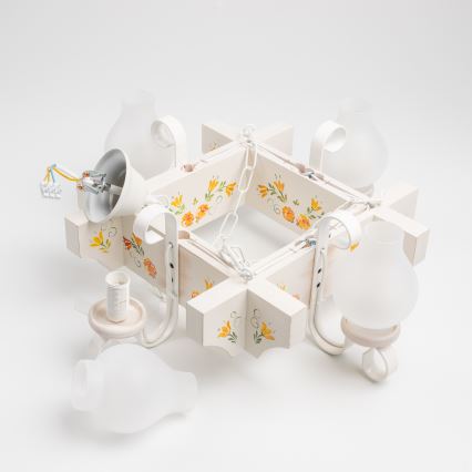 Brilagi - Люстра на ланцюгу QUEEN 4xE14/40W/230V бук/кремова