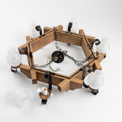 Brilagi - Люстра на ланцюгу QUEEN 6xE14/40W/230V бук