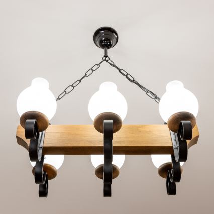 Brilagi - Люстра на ланцюгу QUEEN 6xE14/40W/230V бук