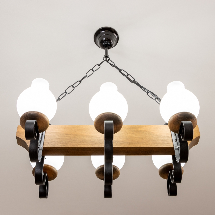 Brilagi - Люстра на ланцюгу QUEEN 6xE14/40W/230V бук