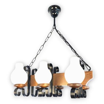 Brilagi - Люстра на ланцюгу QUEEN 6xE14/40W/230V бук/волоський горіх