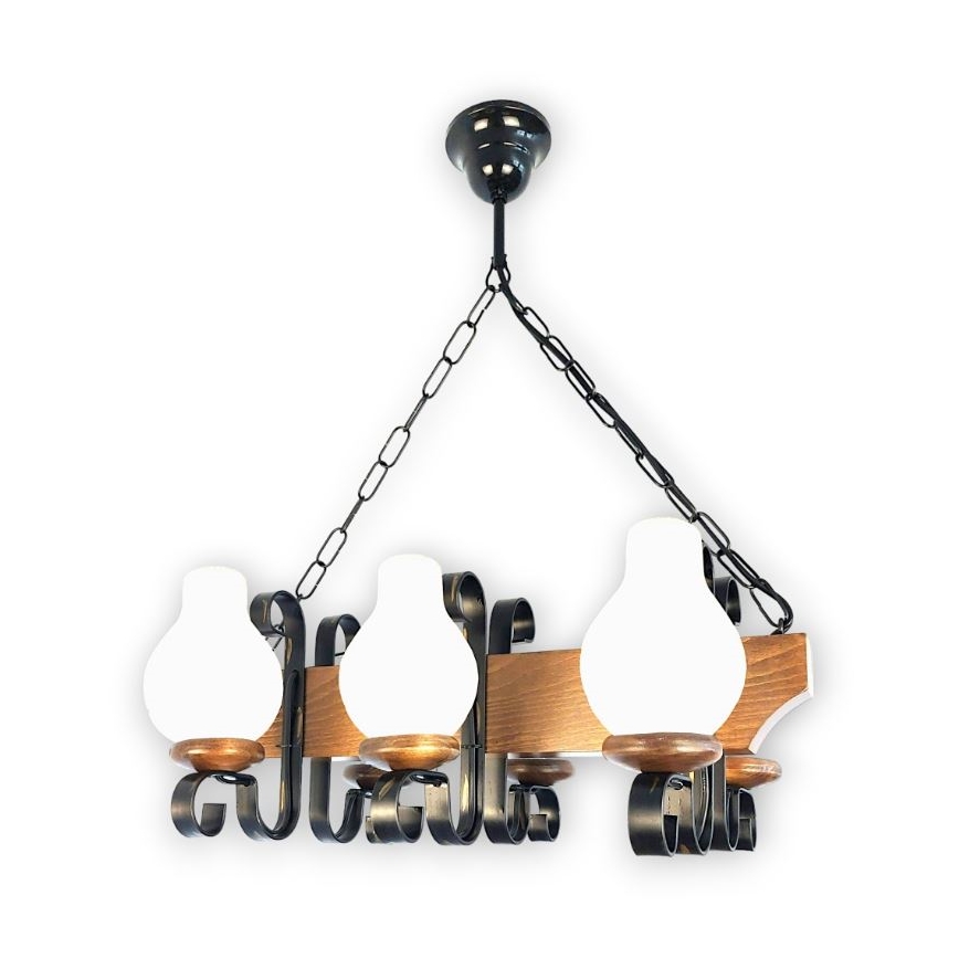 Brilagi - Люстра на ланцюгу QUEEN 6xE14/40W/230V бук/волоський горіх