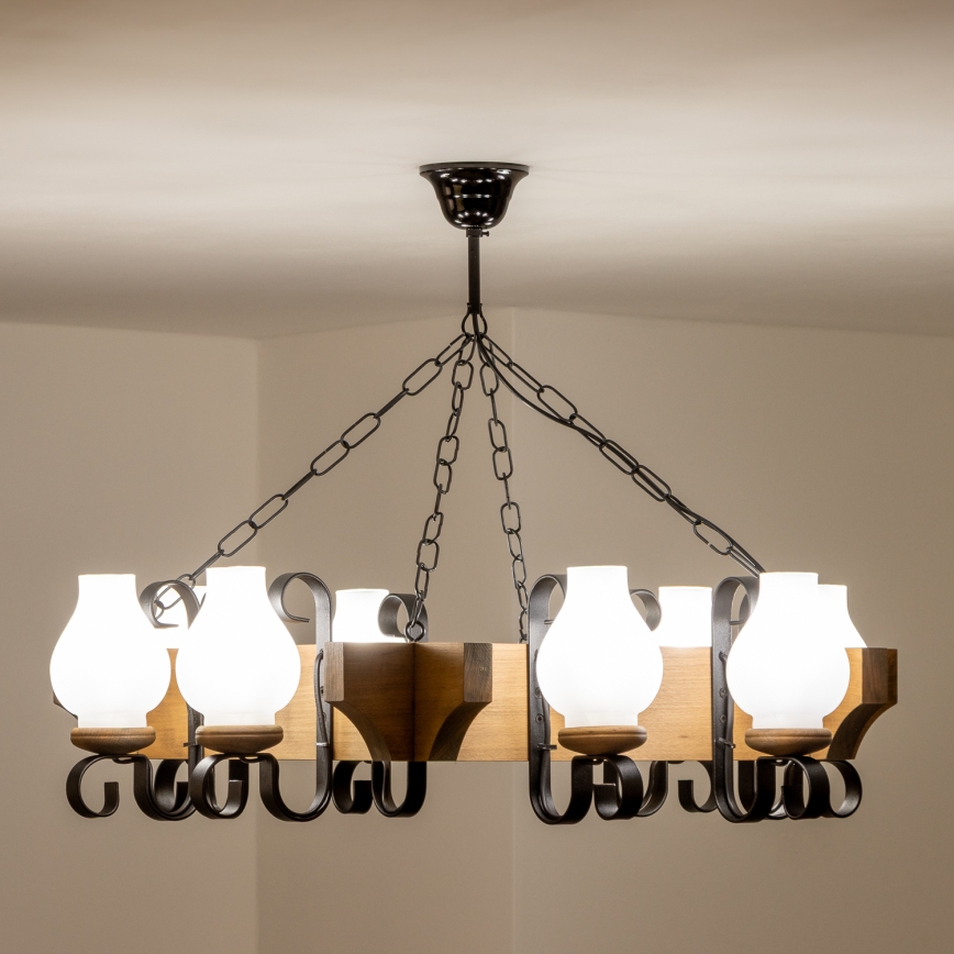 Brilagi - Люстра на ланцюгу QUEEN 8xE14/40W/230V бук