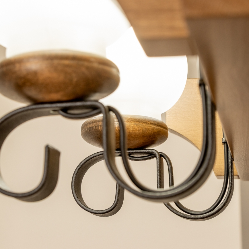 Brilagi - Люстра на ланцюгу QUEEN 8xE14/40W/230V бук/волоський горіх