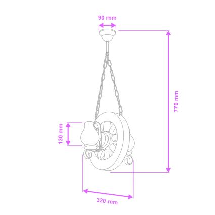Brilagi - Люстра на ланцюгу ROATA 2xE14/40W/230V бук