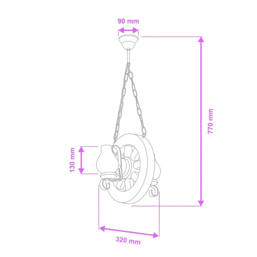 Brilagi - Люстра на ланцюгу ROATA 2xE14/40W/230V бук