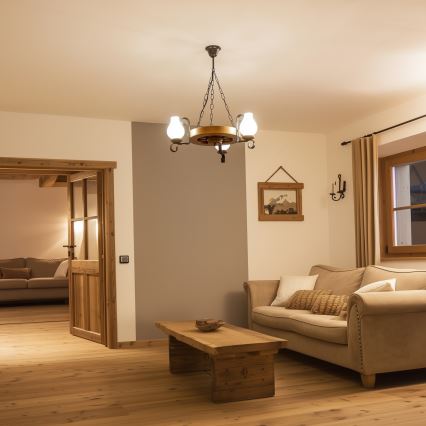 Brilagi - Люстра на ланцюгу ROATA 3xE14/40W/230V бук/волоський горіх