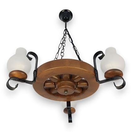 Brilagi - Люстра на ланцюгу ROATA 3xE14/40W/230V бук/волоський горіх