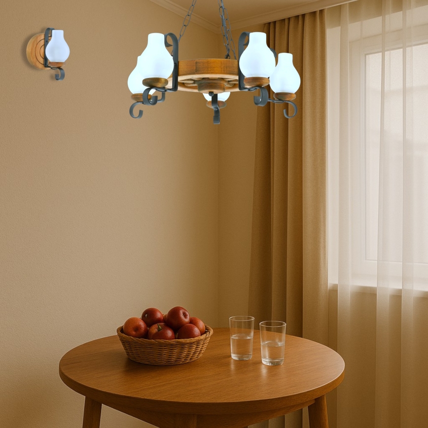Brilagi - Люстра на ланцюгу ROATA 5xE14/40W/230V бук